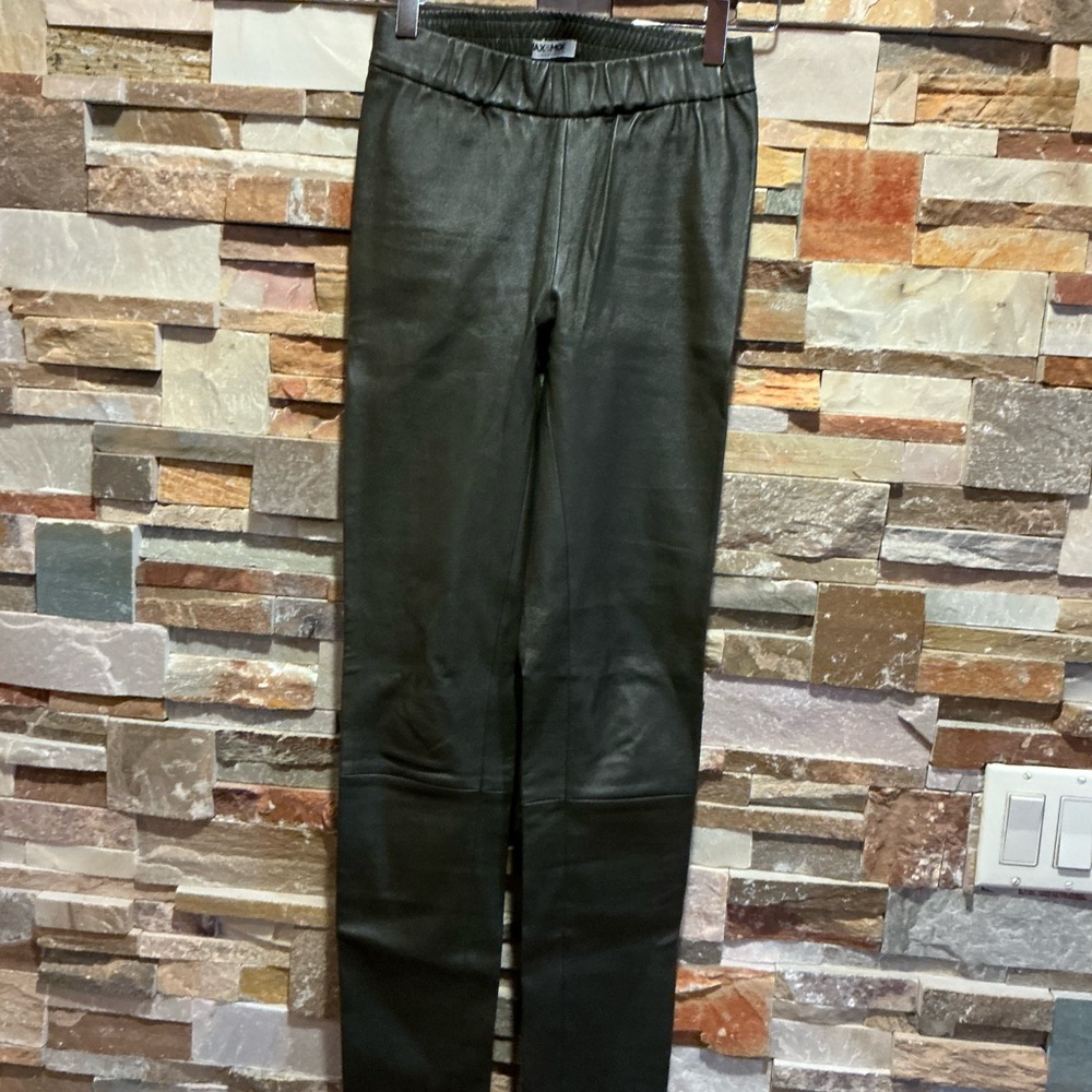 MAX & MOI khaki leather Leggings